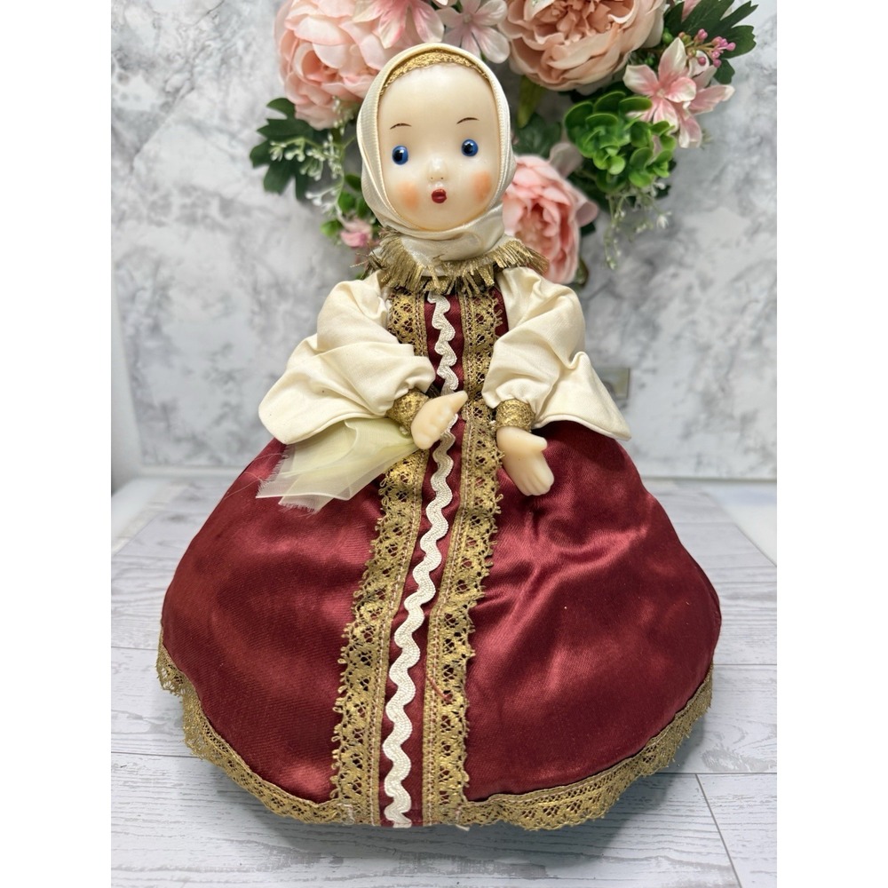Vintage Russian Babushka Doll Teapot Tea Cozy Cover Warmer 10" Had Original Tags